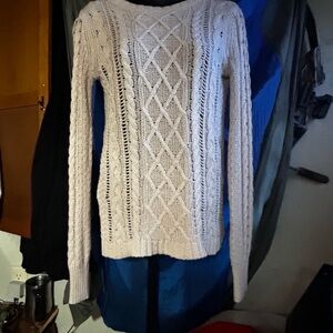 Aeropostale Women's Cream Cable Knit Sweater